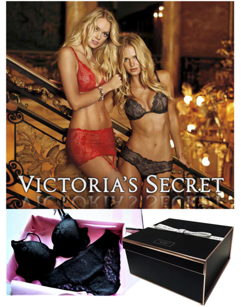 Подарочный набор нижнего белья Victoria's secret в коробке -бюстгальтер и трусики