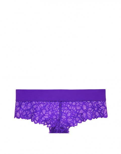 Чикстеры кружевные Victoria's secret PINK Date Lace Cheekster Panty - фиолетовый